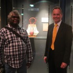Abe Muriata (artist) and Brian Oldman (SA Museum) at MTQ Opening