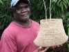 Abe Muriata with his weaving 2009
